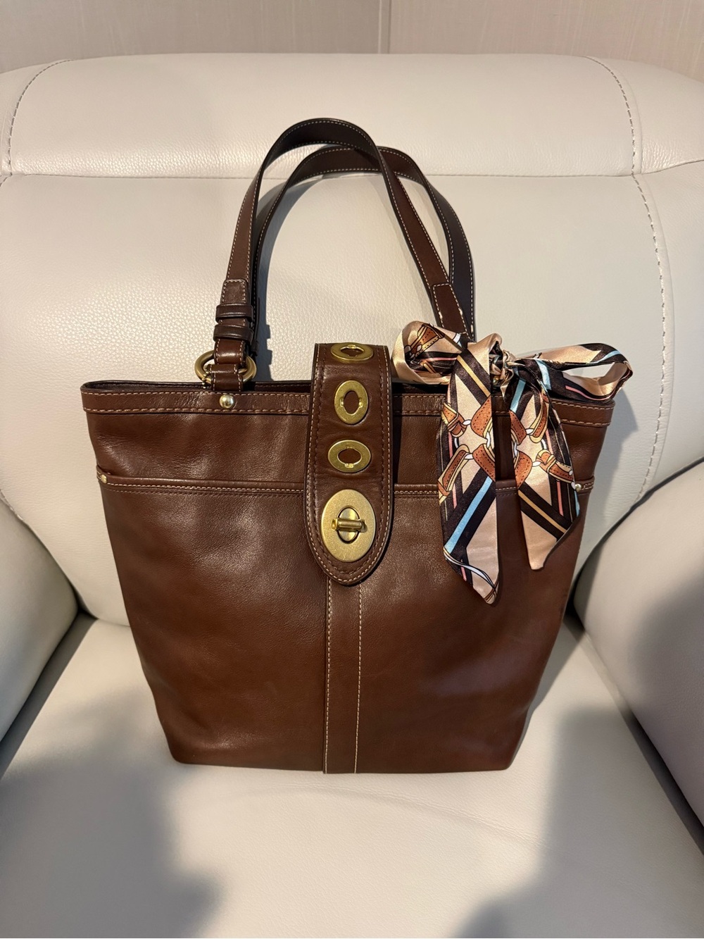 Coach Legacy Lily Turnlock Bag Brown Leather Y2K